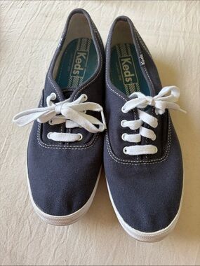 Keds Navy Canvas Sneakers with White Laces